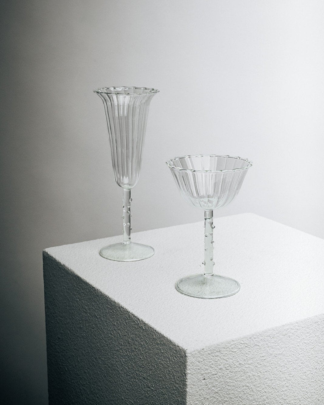 AUDREY CHAMPAGNE & WINE GLASS